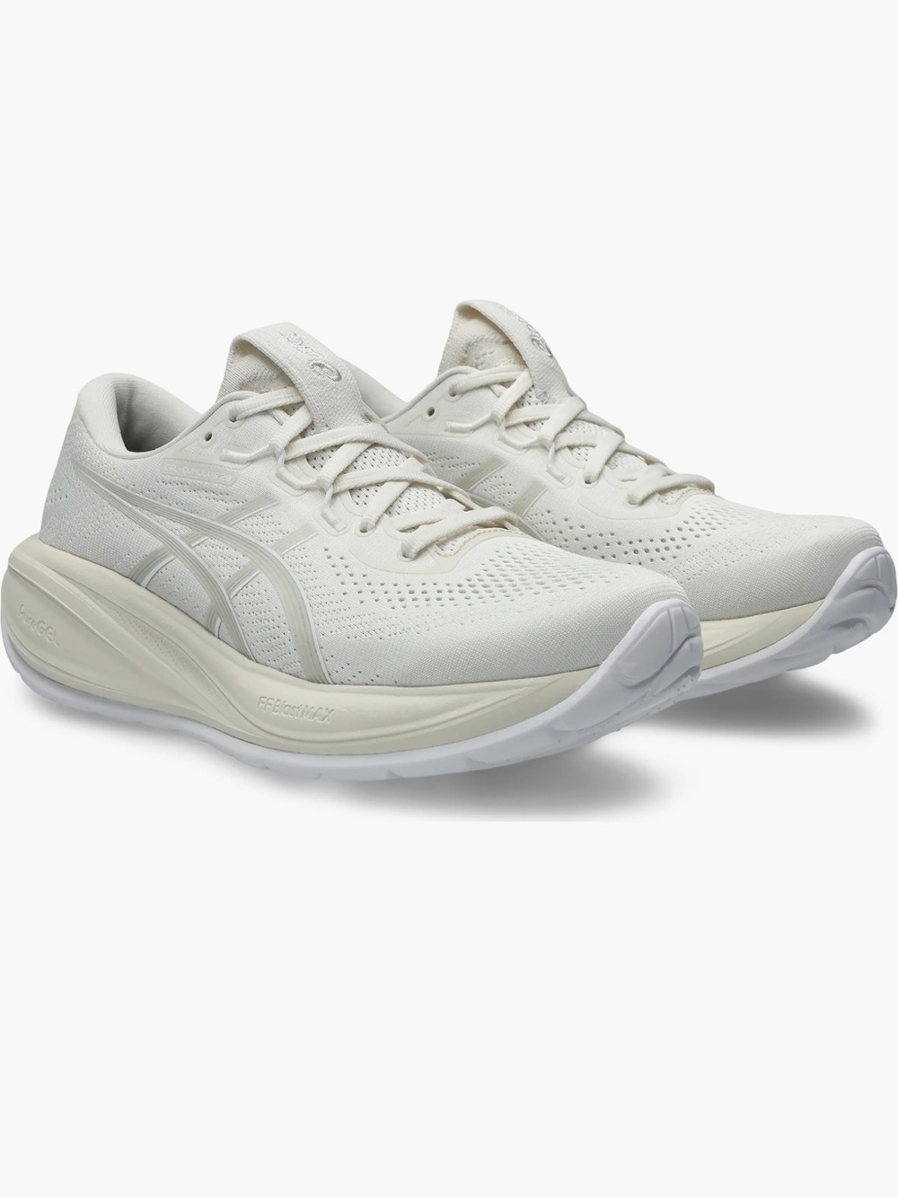 ASICS GEL-CUMULUS 28 RunningShoe Women $145 women Sz 6.5 
Cream Glacier Grey